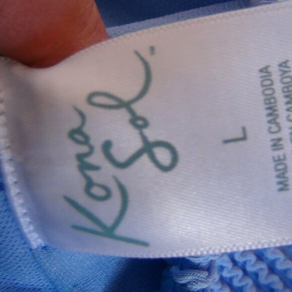 Kona Sol Pucker Textured Square Neck One Piece Swimsuit Blue S, M, L, XL - Picture 11 of 12